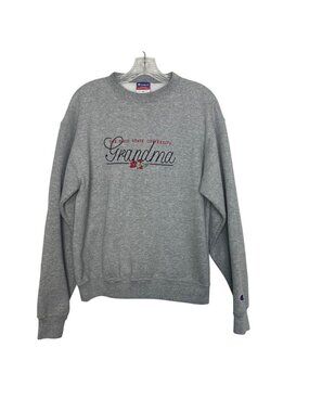 Vintage 90's Ohio State University Grandma Sweatshirt Medium Gray